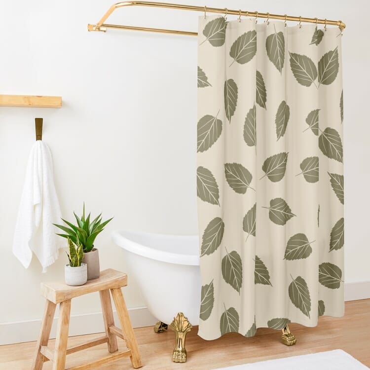 16. Vibrant Poppy Red and White Striped Shower Curtain with Playful Tassel Trim