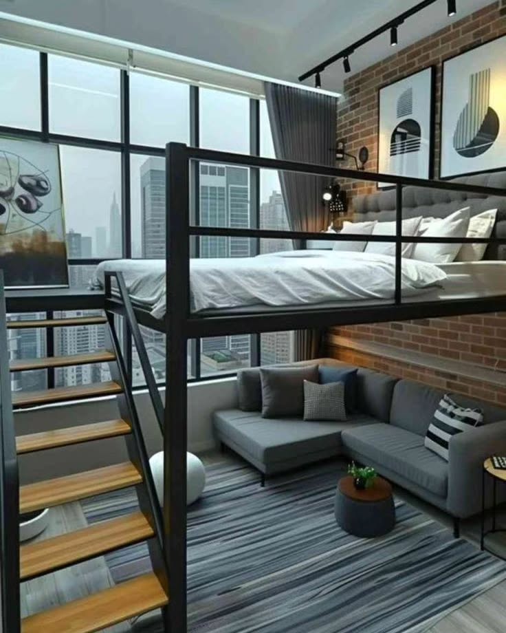 14. a Canopy Of Dreams: the Nautical Rope Ladder Loft Bed with Starry Night Canopy