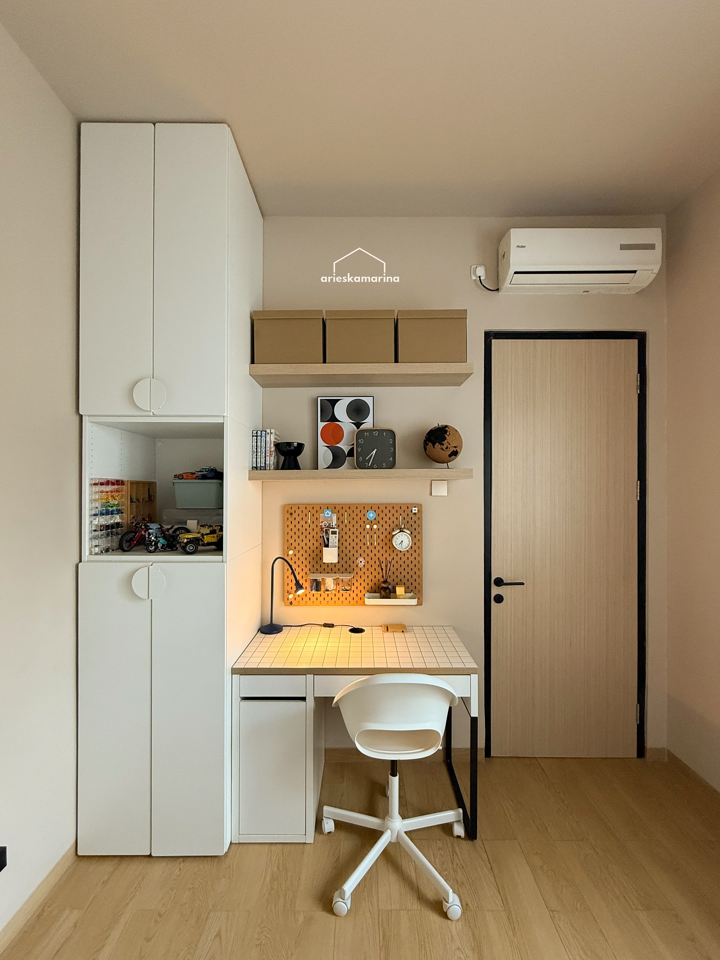 26. Skateboarder's Haven with Industrial Edge: a Teen Boy's Room with Exposed Brick and Neon Glow