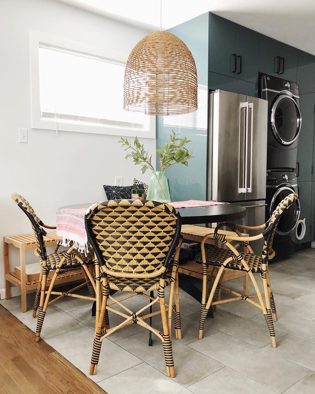 2. a Tapestry Of Earthy Tones with a Woven Dreamcatcher Above the Table