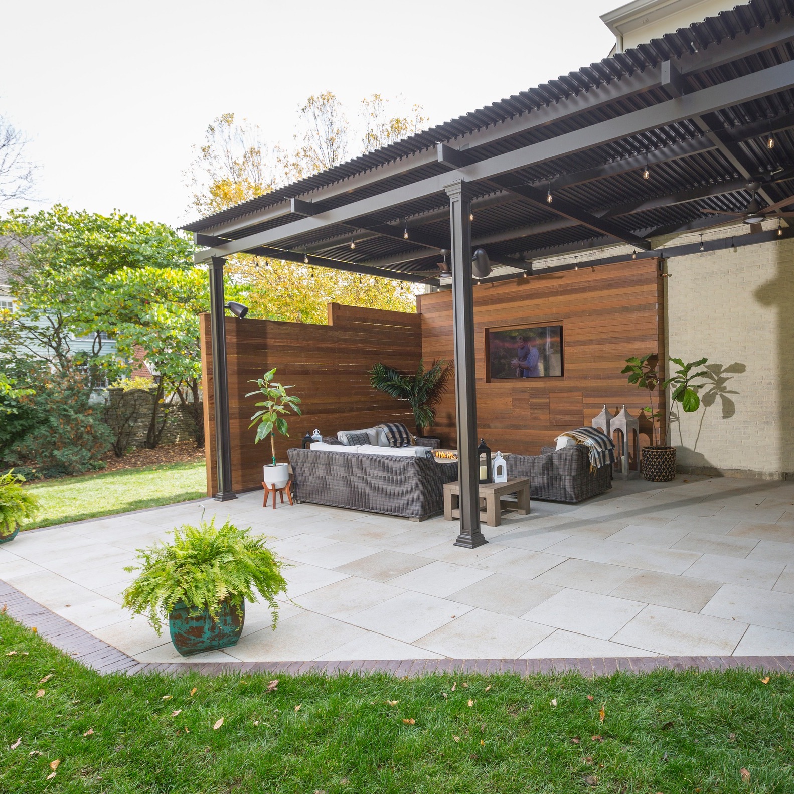 30. a Symphony Of Shadows: the Lattice and Lantern Covered Patio