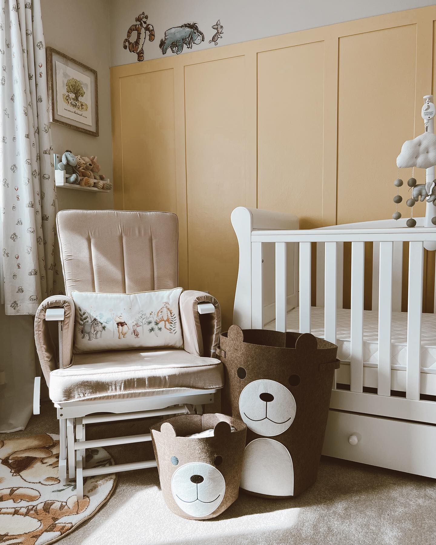 2. Whimsical Woodland Canopy with Pooh's Playful Peekaboo