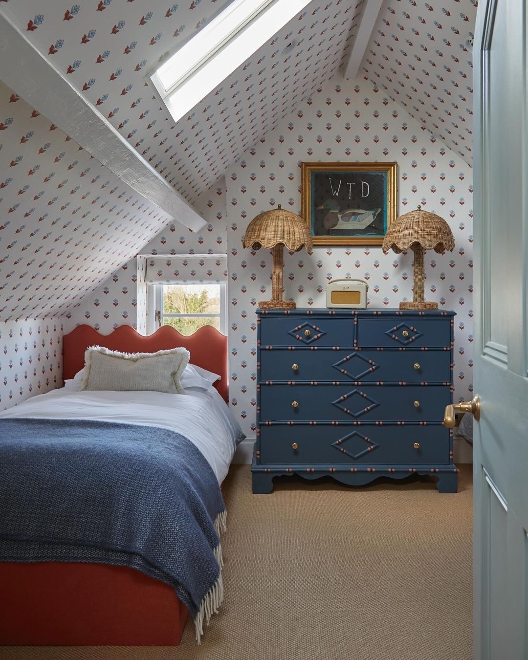 6. the Cozy Nook with the Checkerboard Ceiling and Vintage Trunk Coffee Table