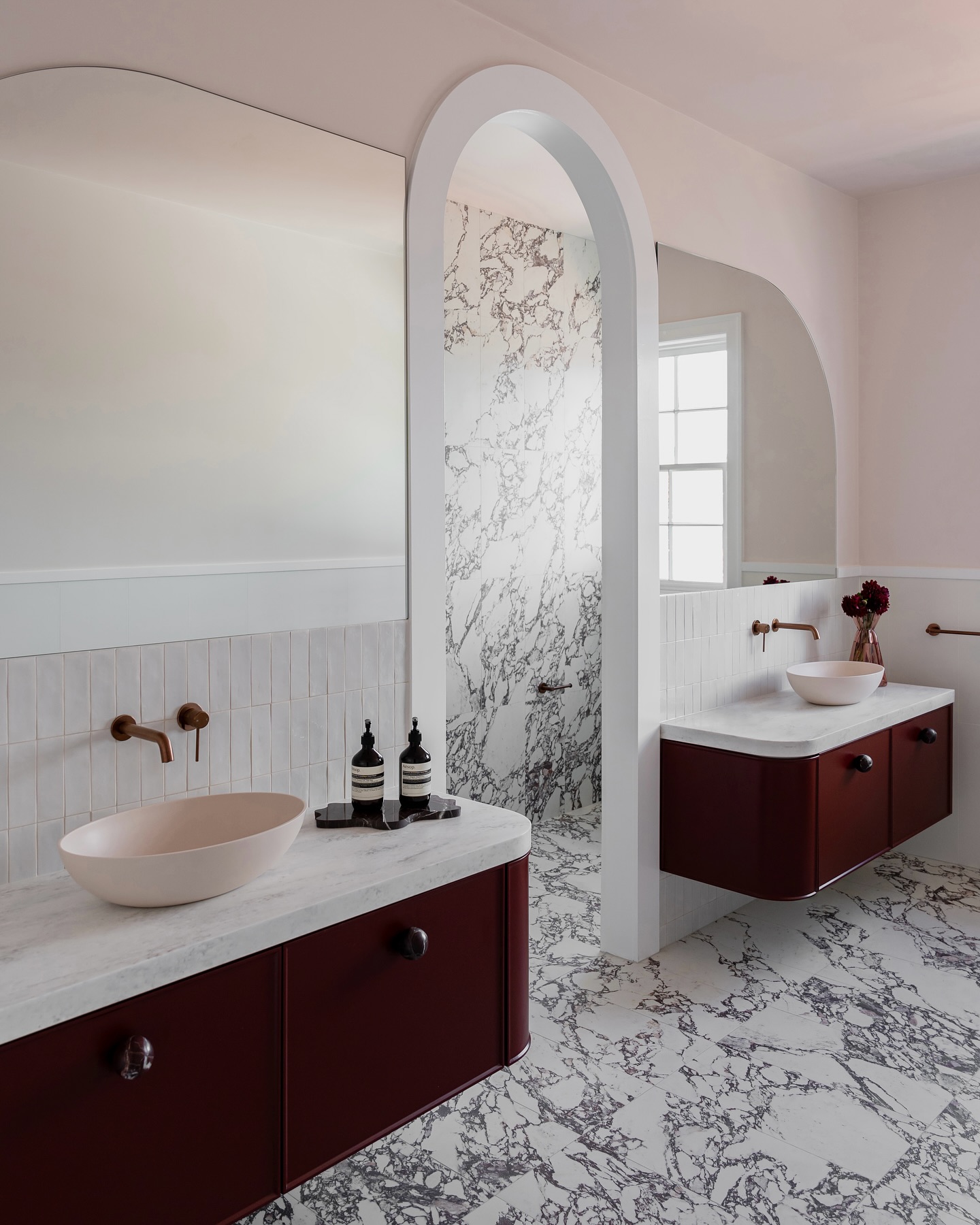 34. a Cascade Of Glass and Stone: the River Rock Floor Walk-in Shower