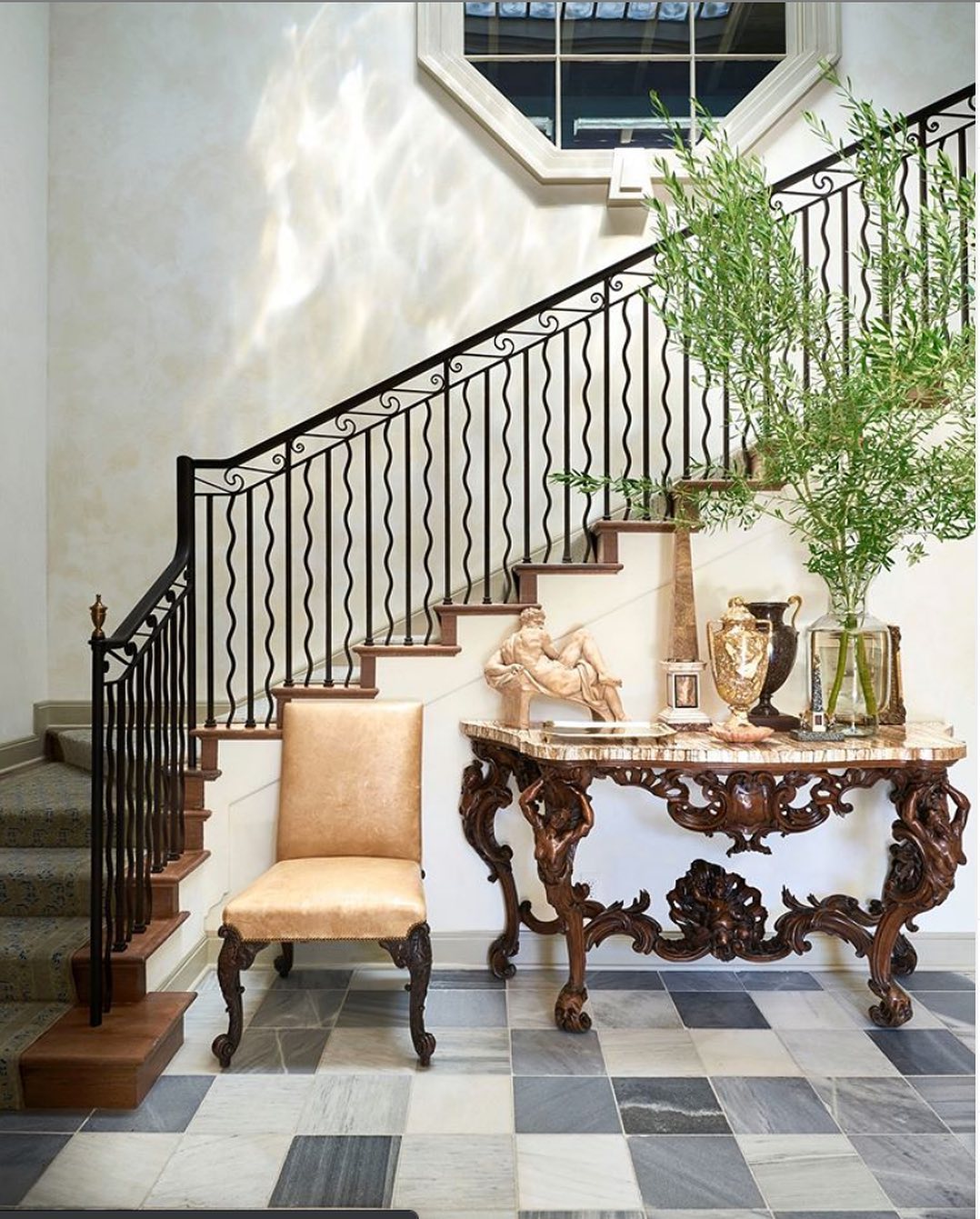 4. the Zigzag Timber Journey on a Staircase Wall