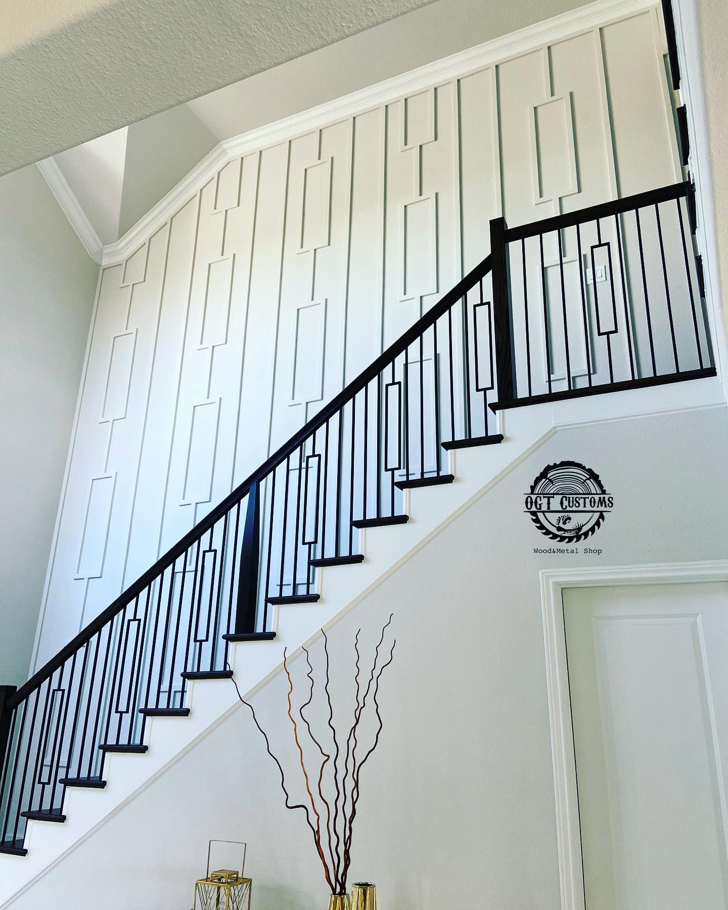 32. the Zigzag Chevron Climb Of a Stairway Accent Wall