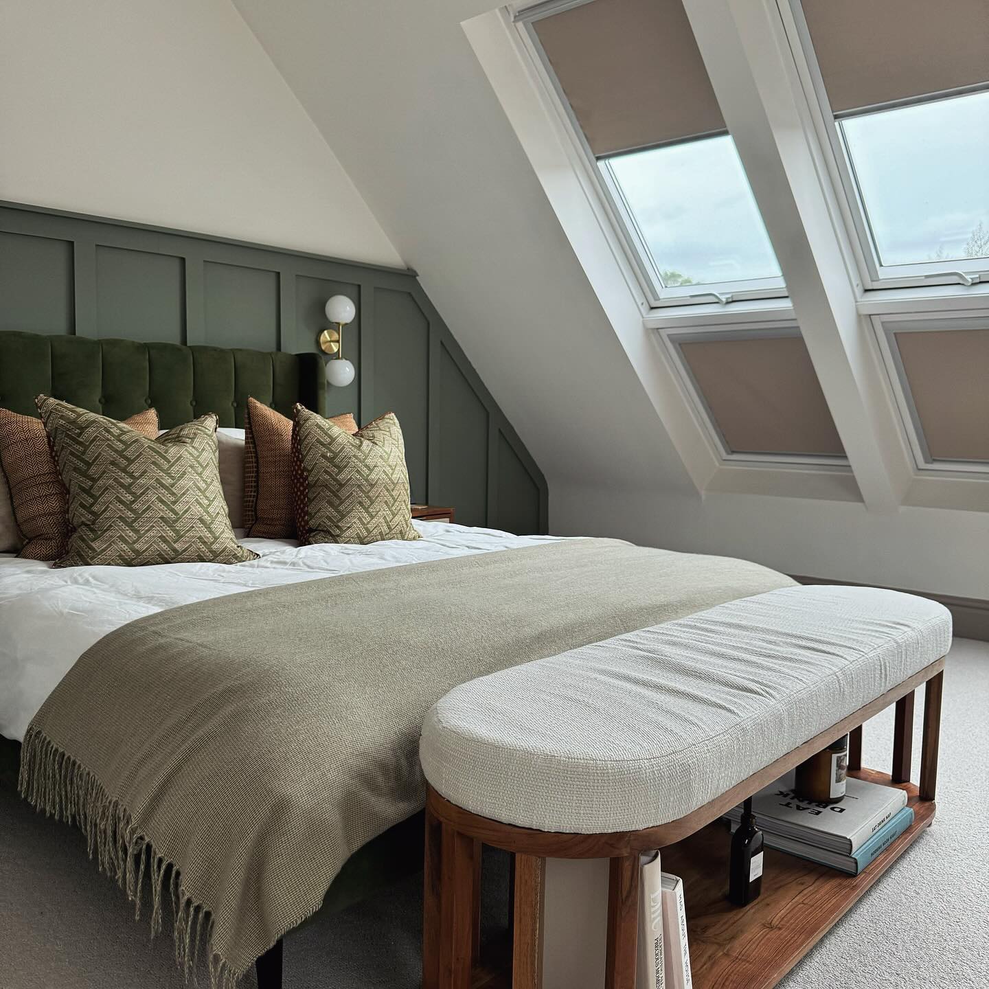 12. the Cobalt Blue Armchair and Exposed Beam Ceiling Retreat