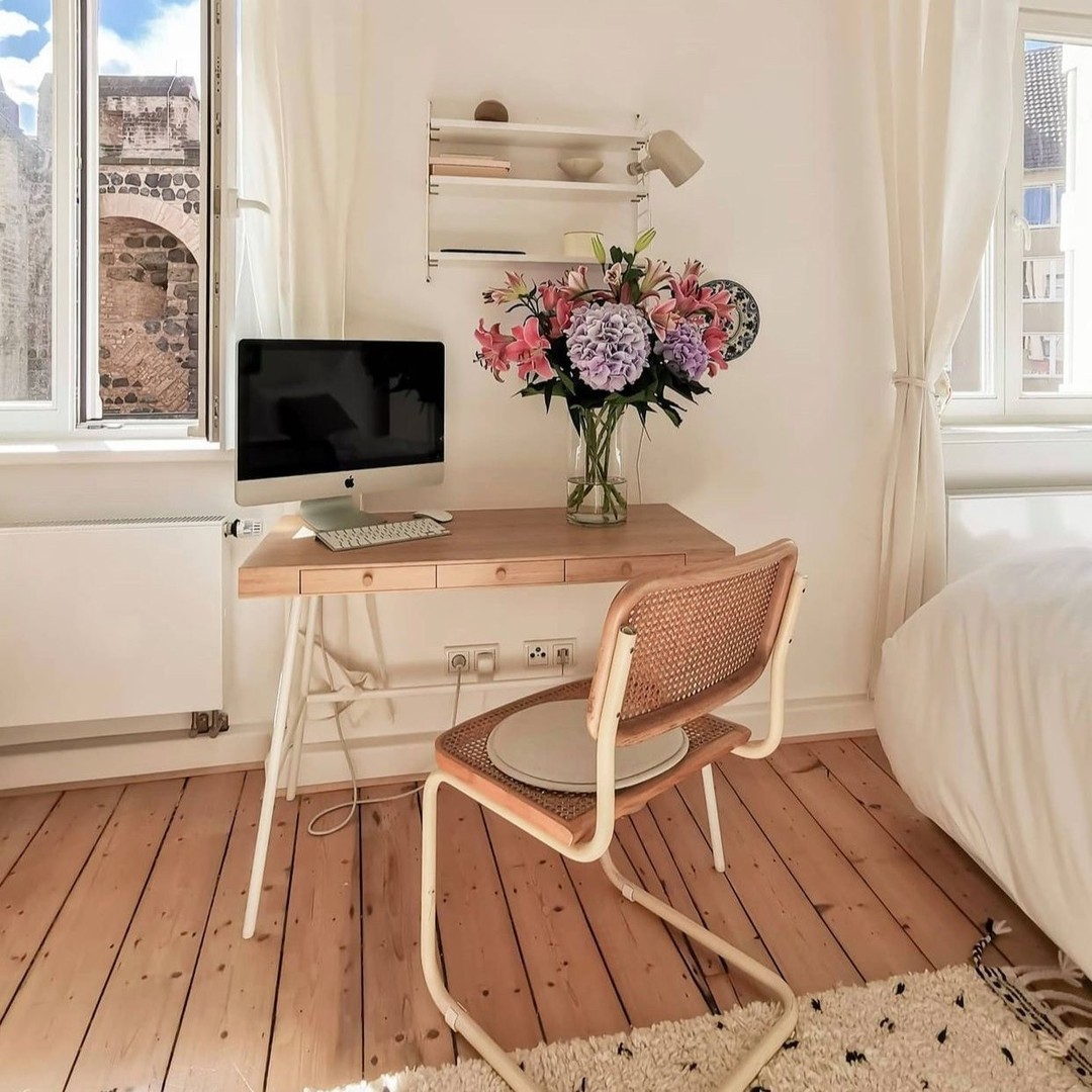 25. a Canopy Of Books and Blush: the Cozy Nook Office