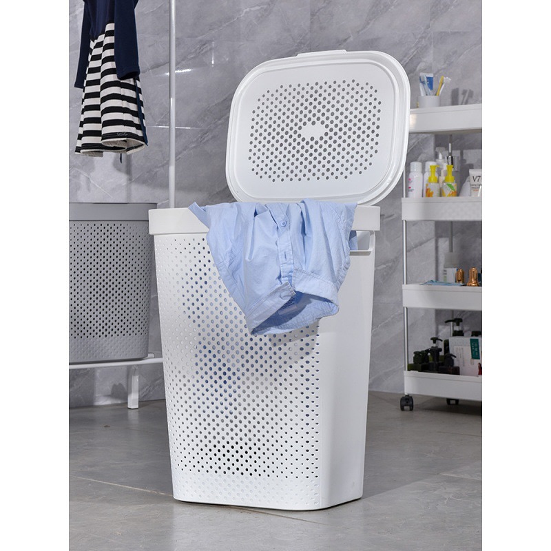 20. Moonlit Marble and Wicker: a Serene Laundry Solution