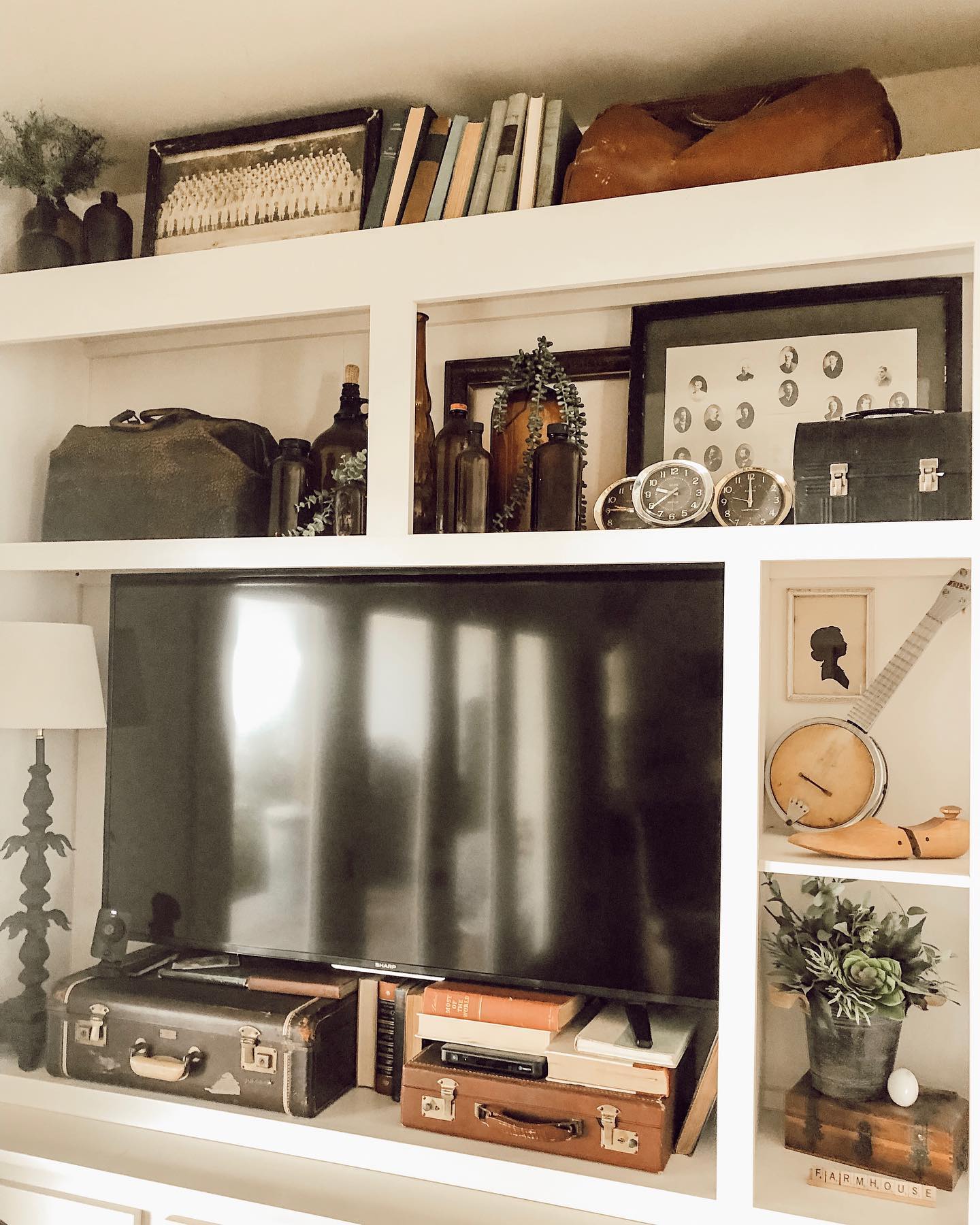 18. a Symphony Of Succulents and Geometric Wood Above the Tv