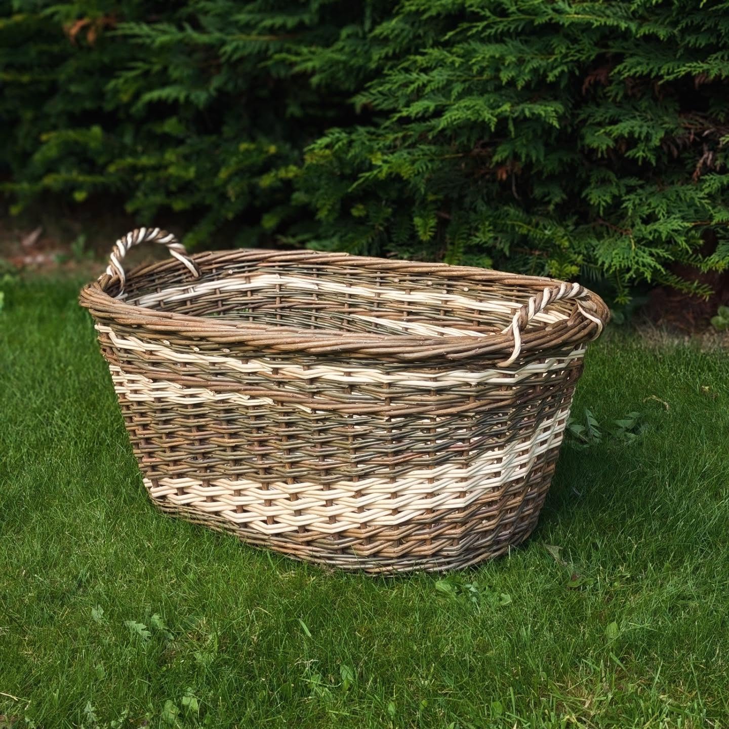 3. Sunlit Serenity with Woven Willow and White Wicker: a Bathroom Laundry Basket Ensemble