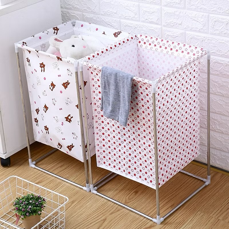 4. Moonlit Marble Mosaic: a Bathside Laundry Solution with a Touch Of Elegance