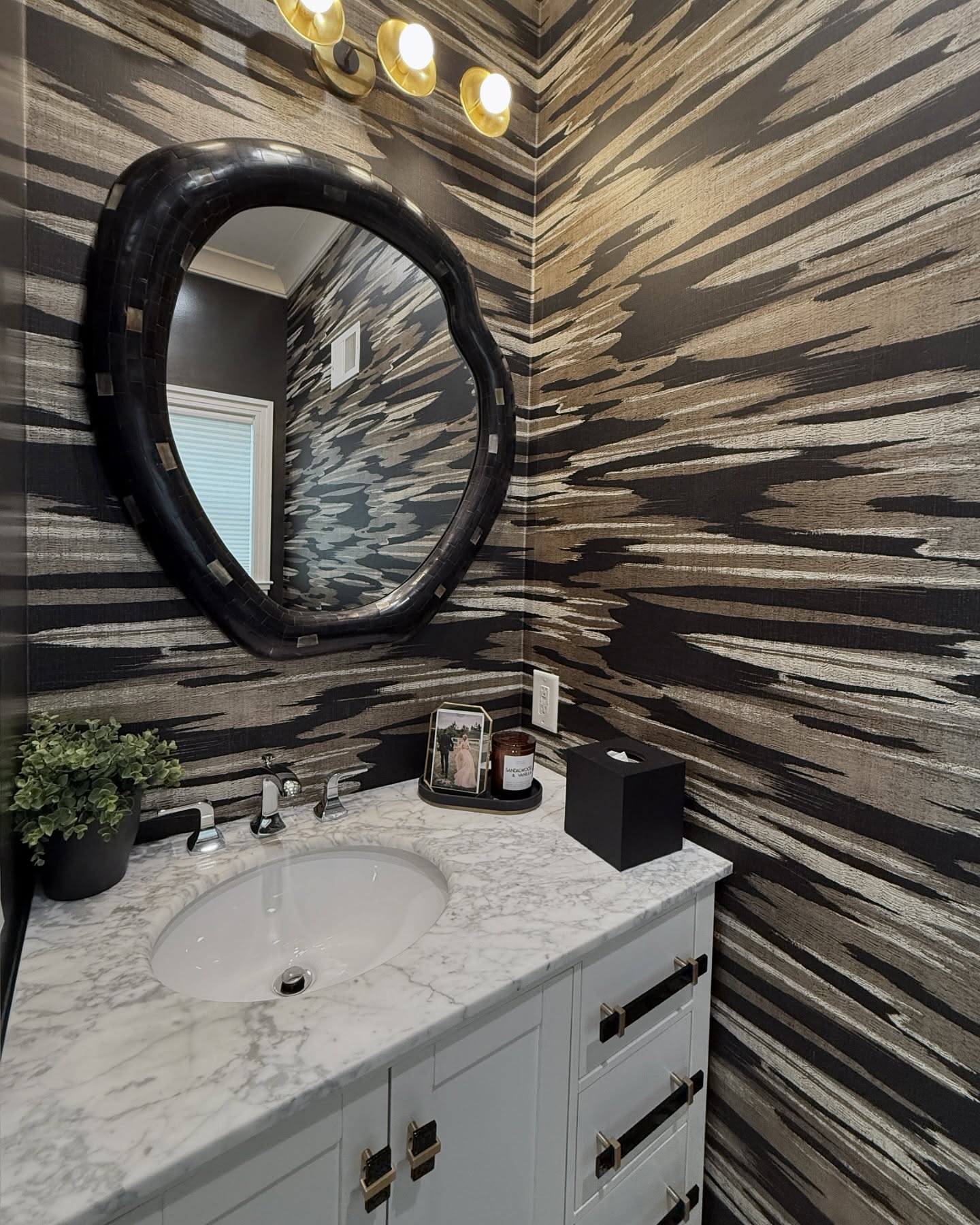 10. Moonlit Marble Elegance: a Sink Basin with a Celestial Glow