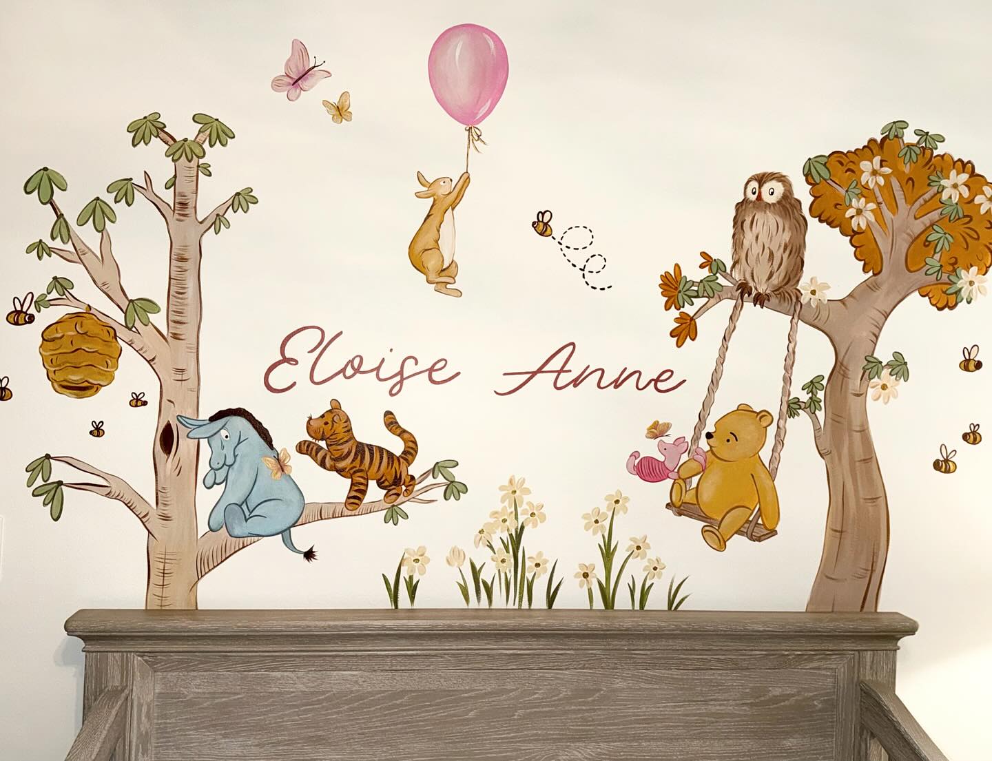19. Whimsical Forest Canopy with Pooh and Friends Playful Mobiles