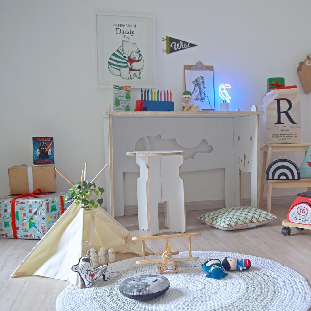 18. a Whimsical Castle Of Cardboard and Cushions In the Corner