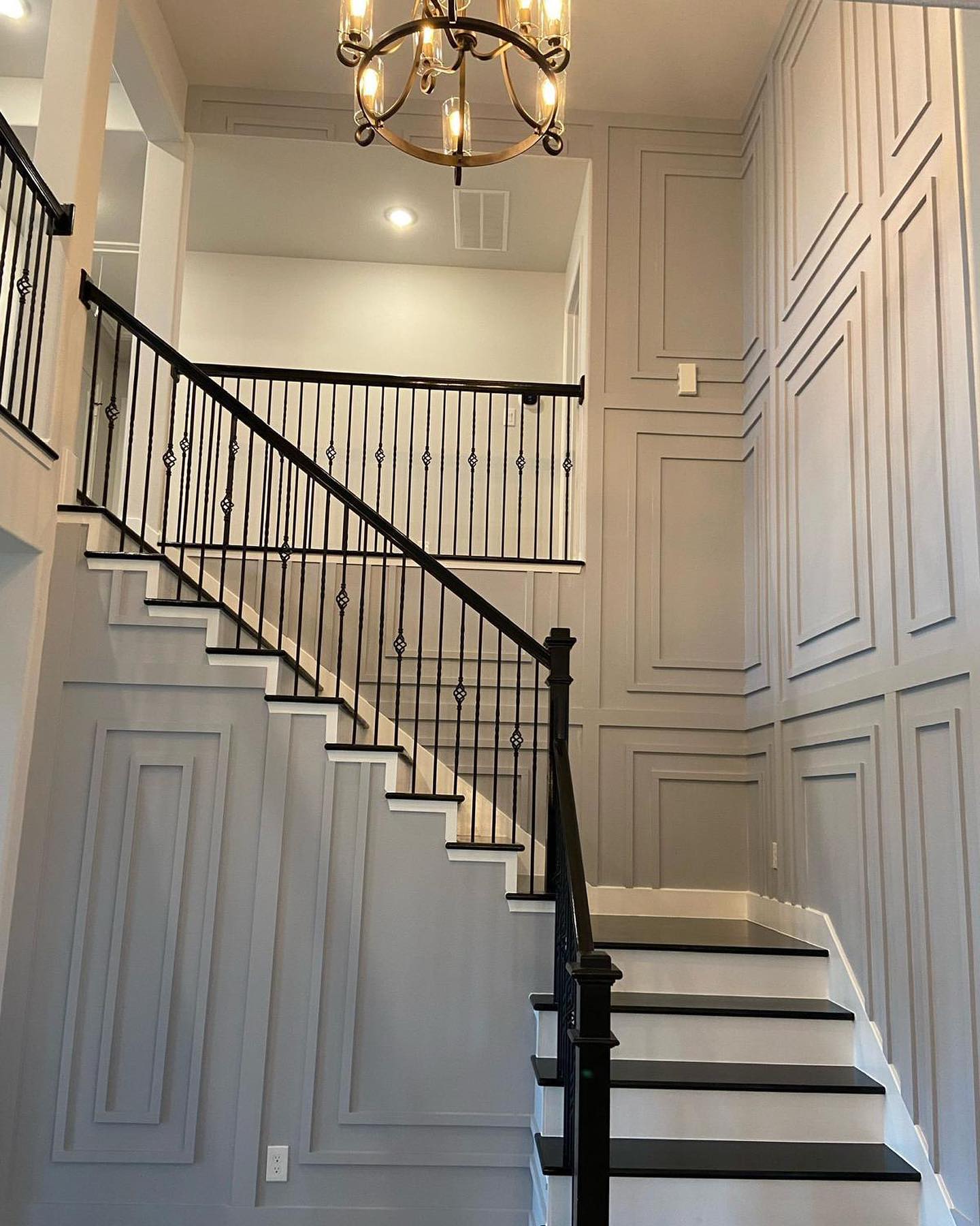 1. Cascading Shadows on Geometric Risers with Indigo Accents