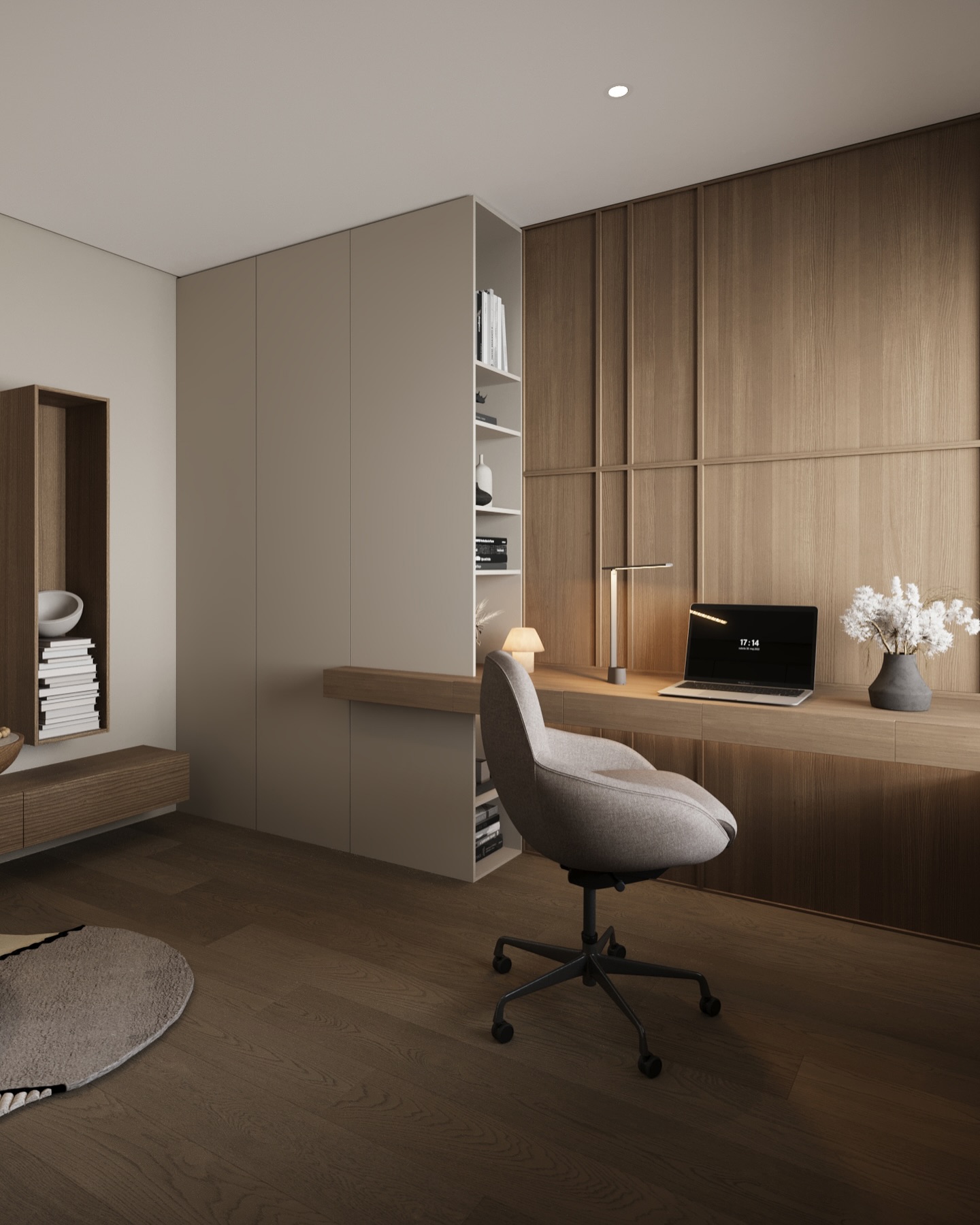 20. the Fusion Of Forest Green and Geometric Glass In a Dual-purpose Space