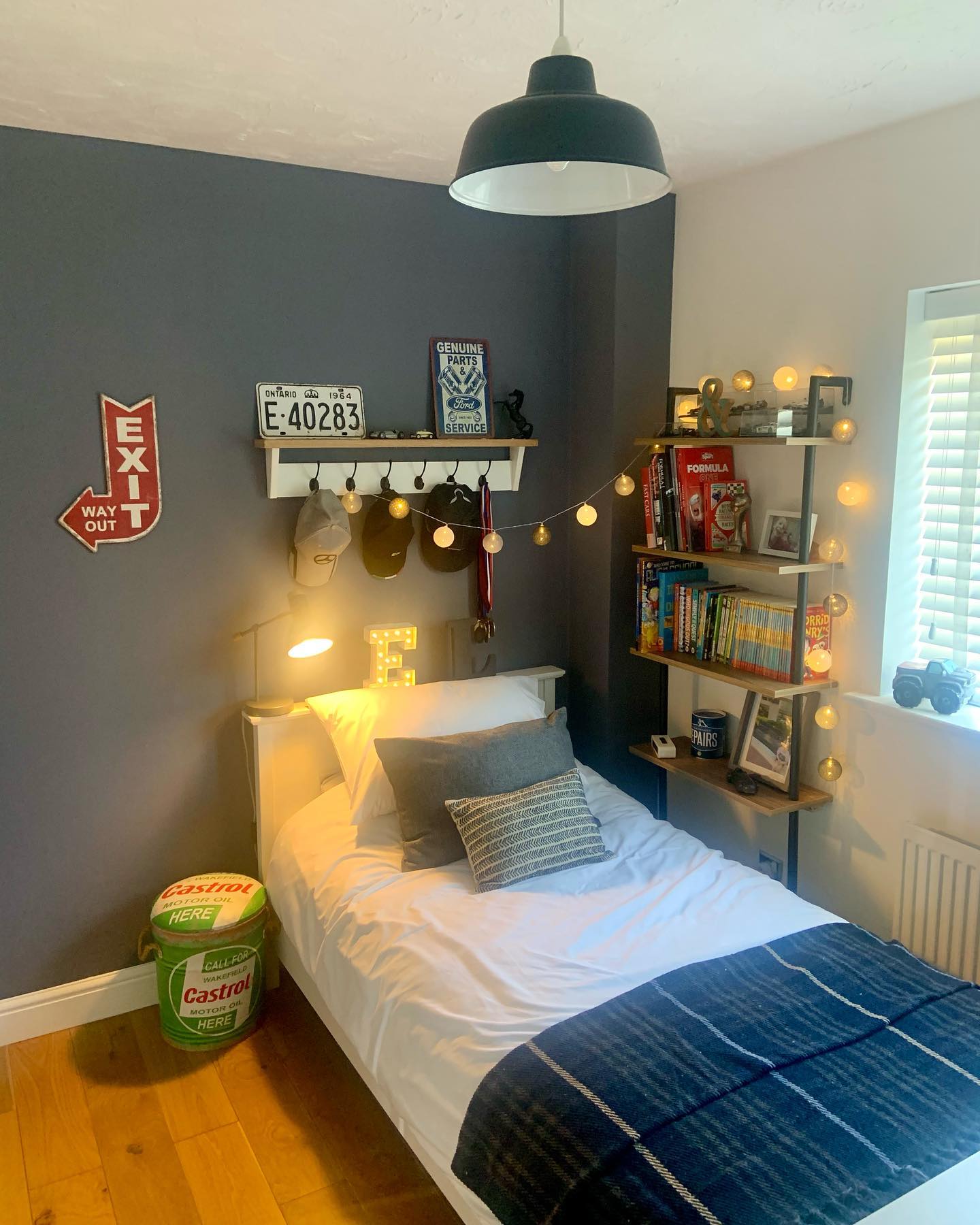 25. the Skateboard Deck Ceiling Fan and Graffiti Wall Teen Haven