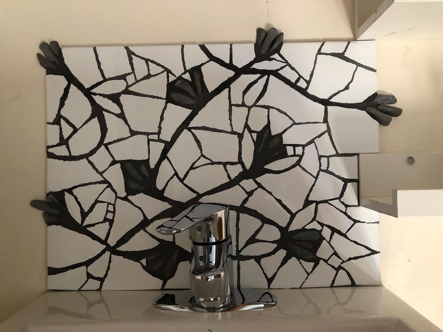 9. Mosaic Marvel: a Symphony Of Blue and White Geometric Patterns