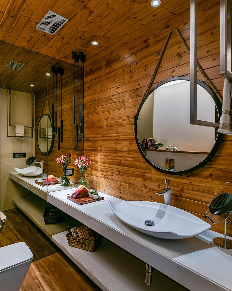 17. Moonlit Marble and Gold Accents: a Serene Bathroom Countertop Display