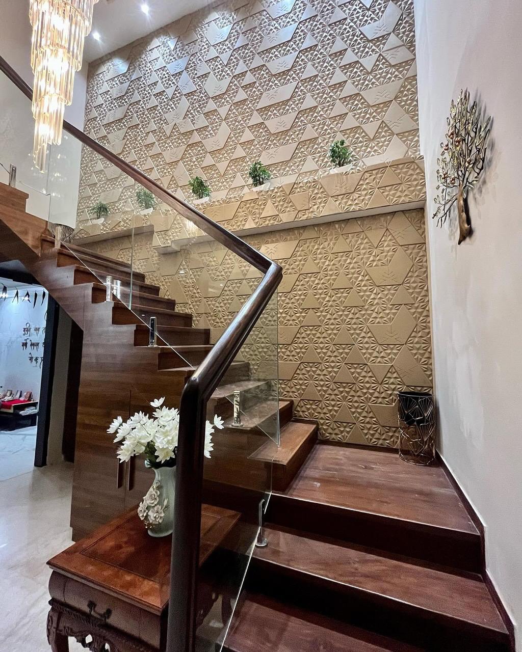 24. Staircase Shadows and Geometric Precision: the Zigzag Accent Wall
