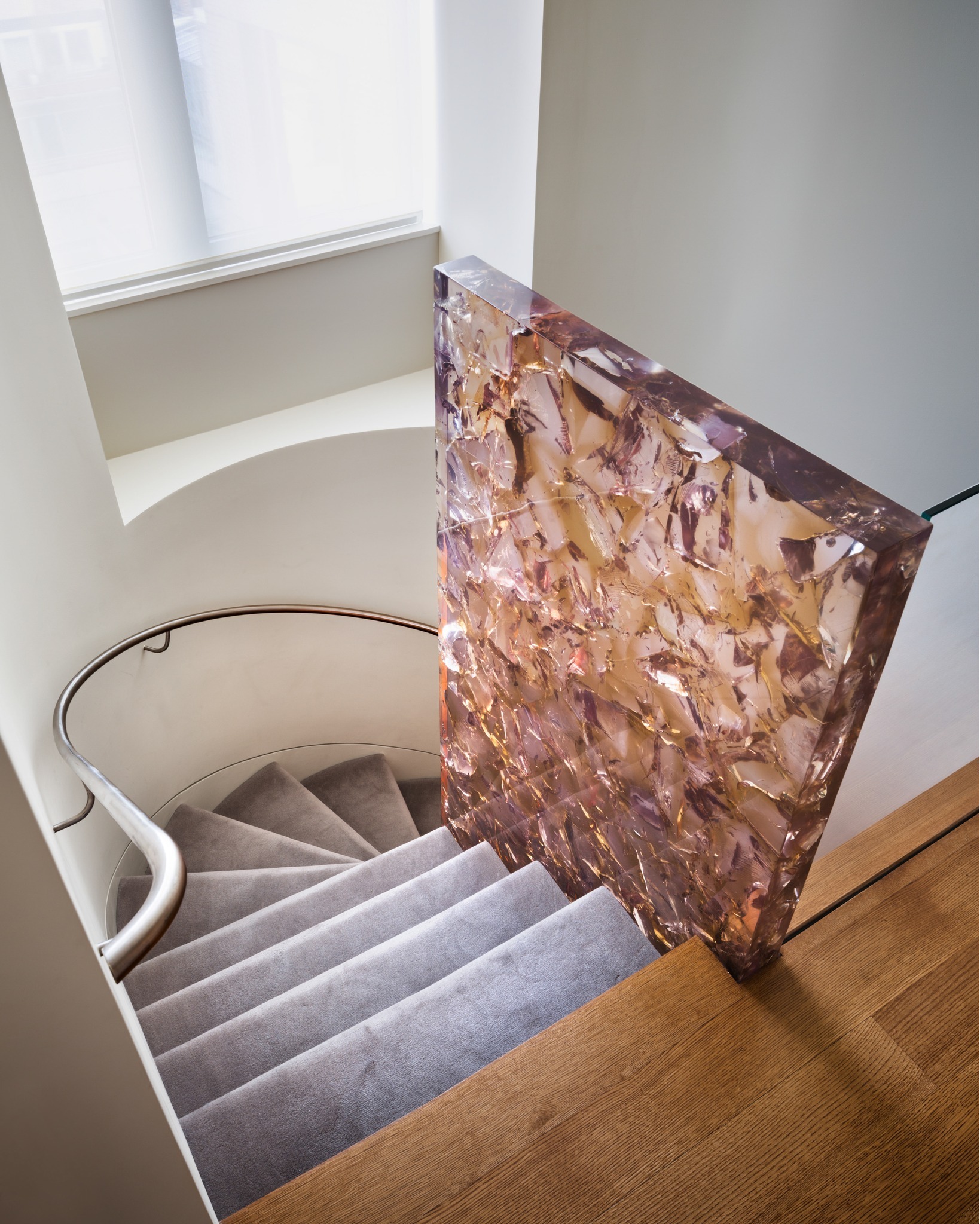 11. the Zigzag Timber Echoes Against Monochrome Stairs