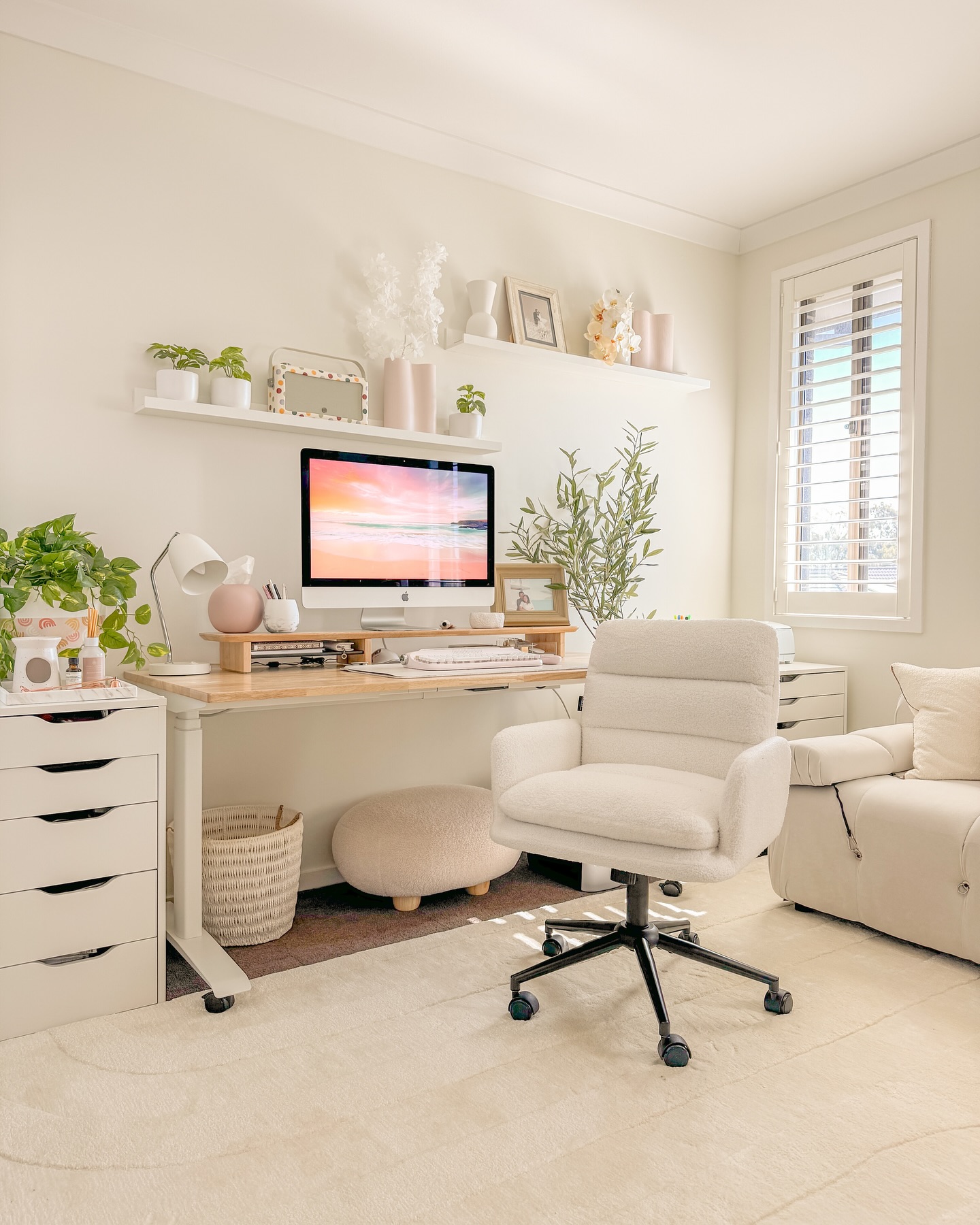 1. the Fusion Of Industrial Steel and Soft Sage In a Compact Workspace