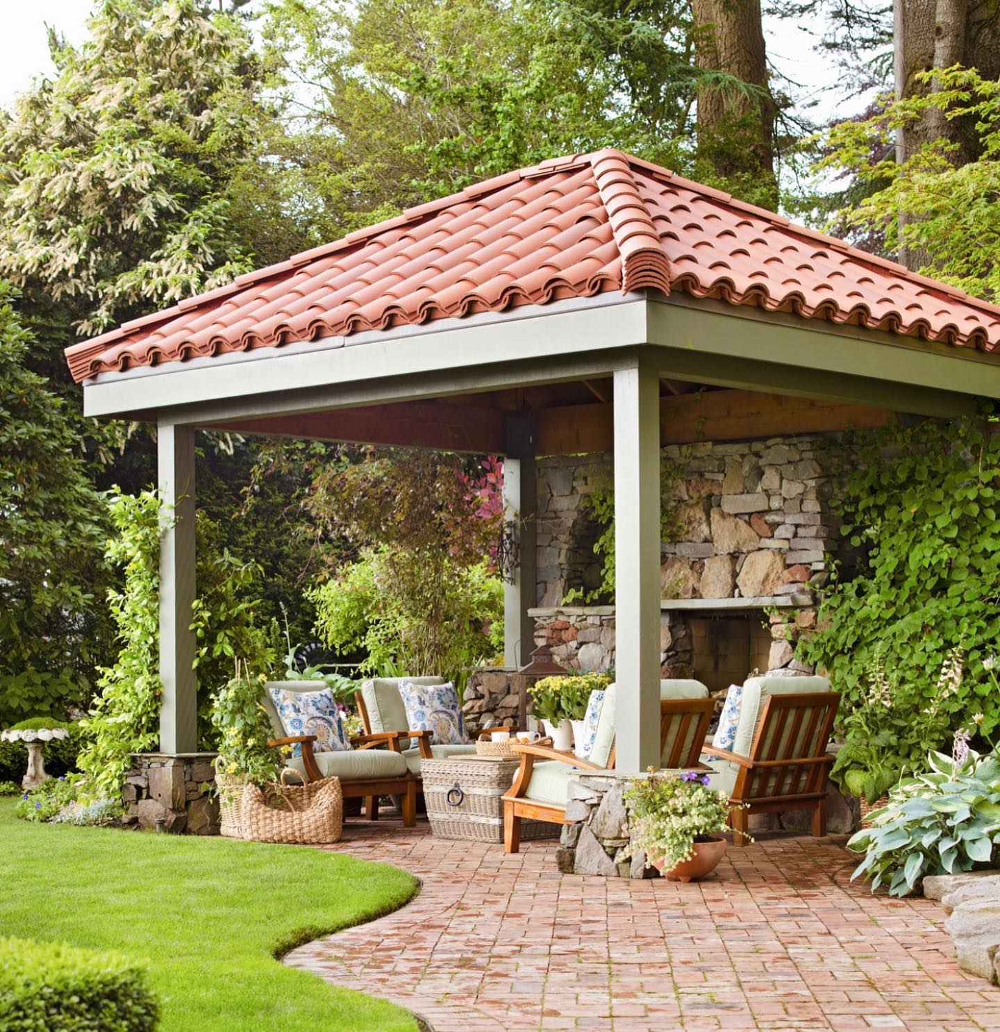 14. the Sun-dappled Haven with a Cobalt Hammock Swing