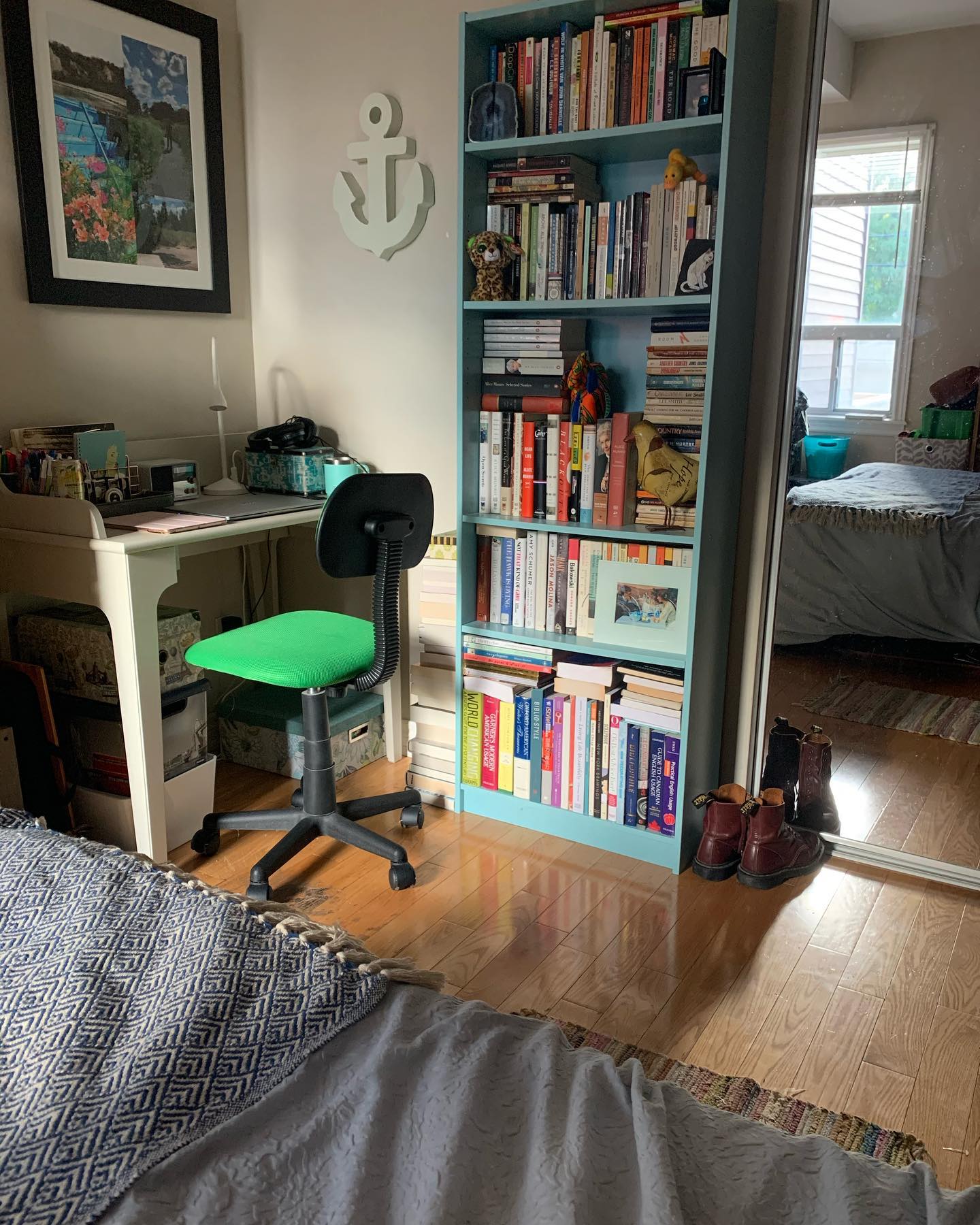13. the Velvet Curtain Canopy Over a Minimalist Desk Nook