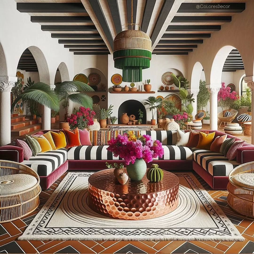 18. the Cactus and Terra Cotta Fusion Living Room