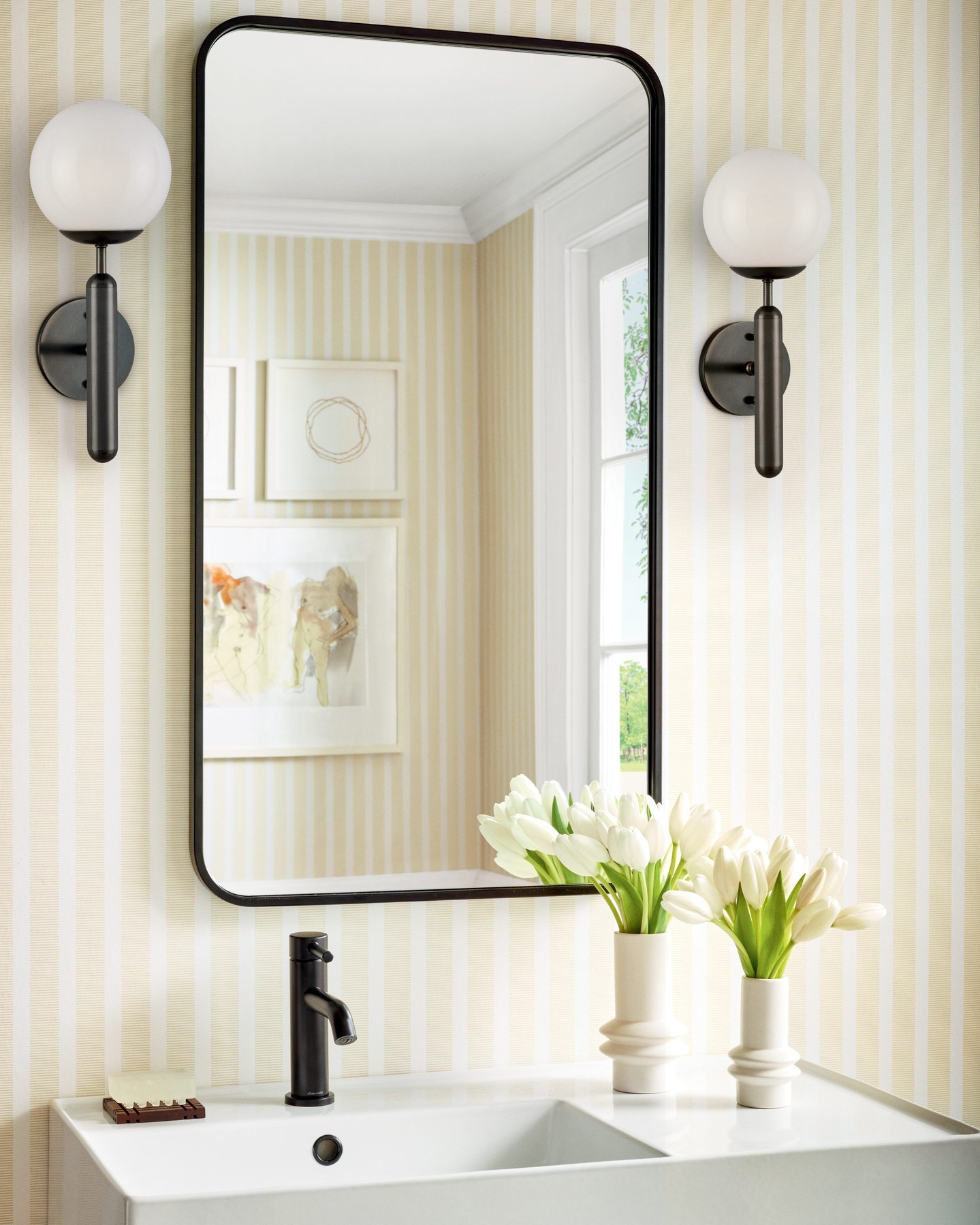 6. the Antique Mirror and Crystal Chandelier Powder Room Retreat