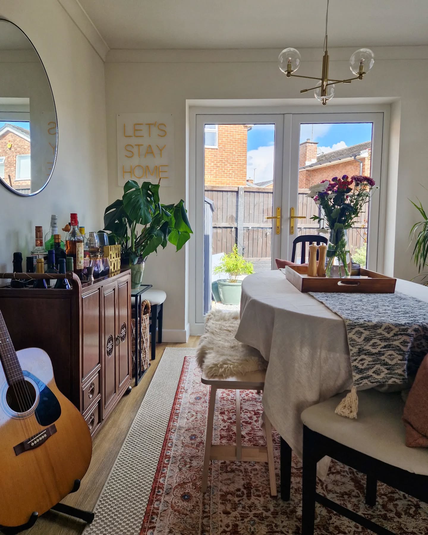 5. the Indigo Tapestry and Macrame Dreamcatcher Boho Dining Nook