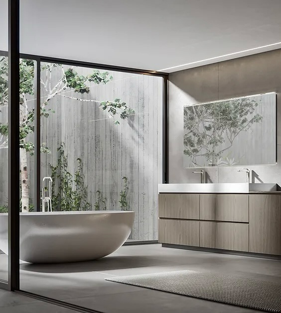 18. Moonlit Marble and Matte Black: a Symphony Of Contrasts In Bathroom Design