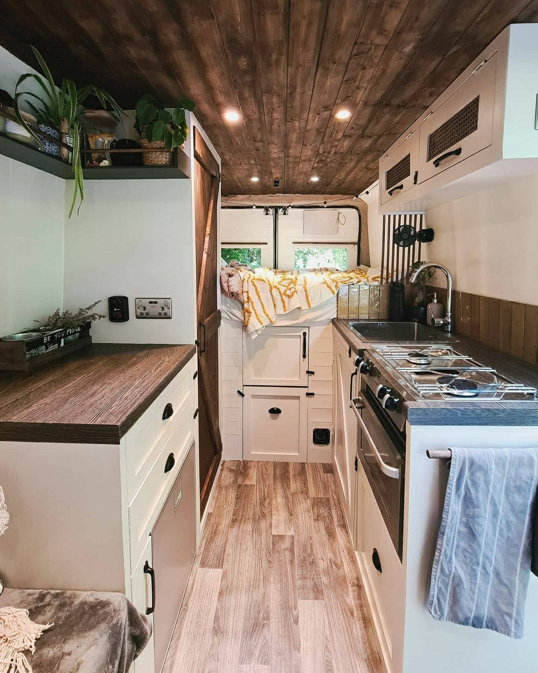 12. Sunlit Maple and Woven Textures: a Compact Camper's Cozy Nook
