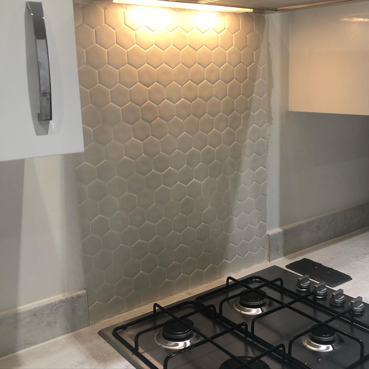 3. Milky Way Mosaic Of White Hexagons and Midnight Grout