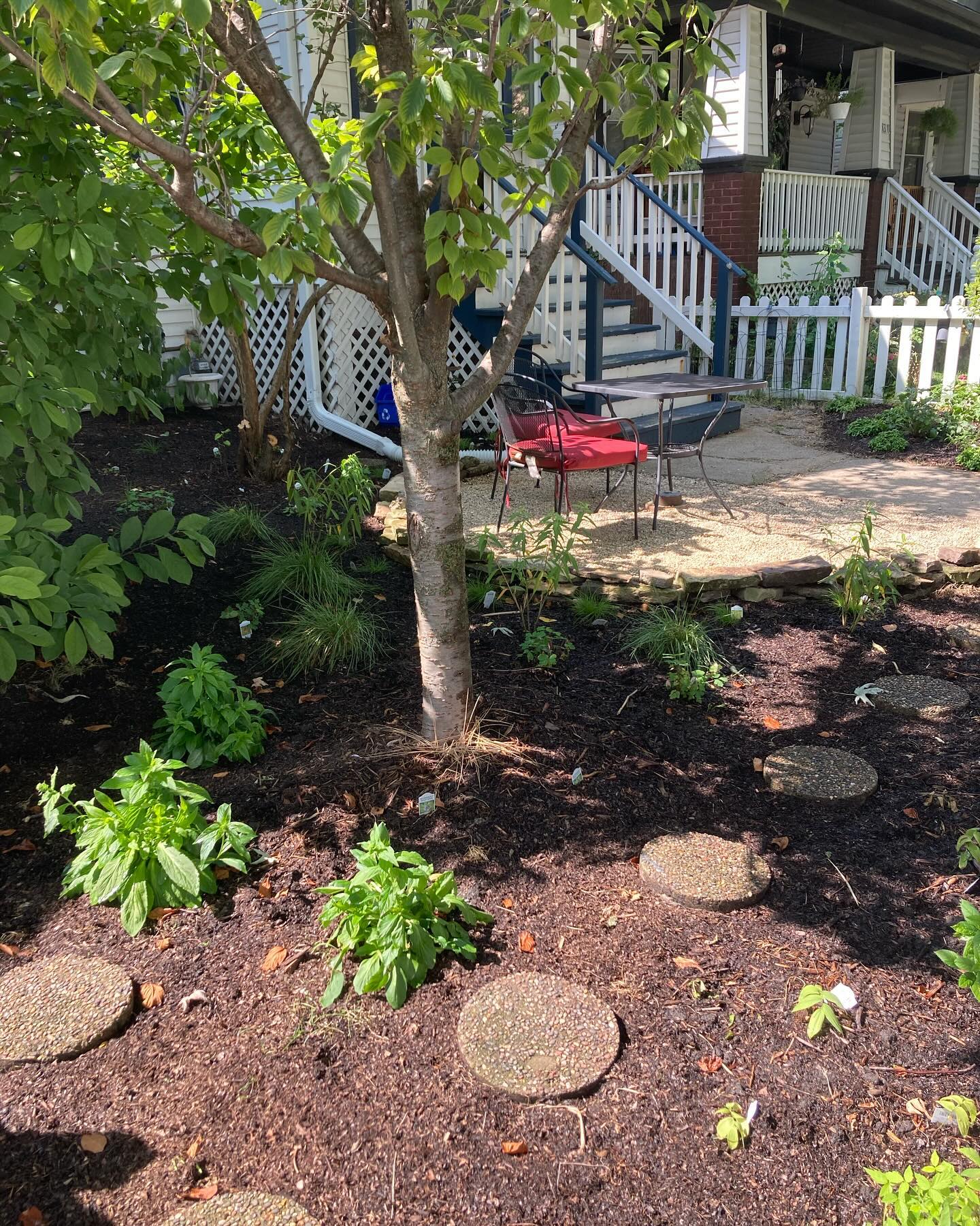 10. Lush Hydrangea Haven with Stone Pathway and Rustic Lanterns