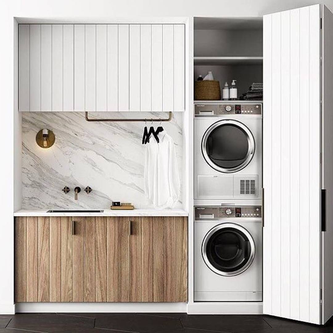 7. a Symphony Of Slatted Doors and Geometric Handles on a Crisp White Canvas