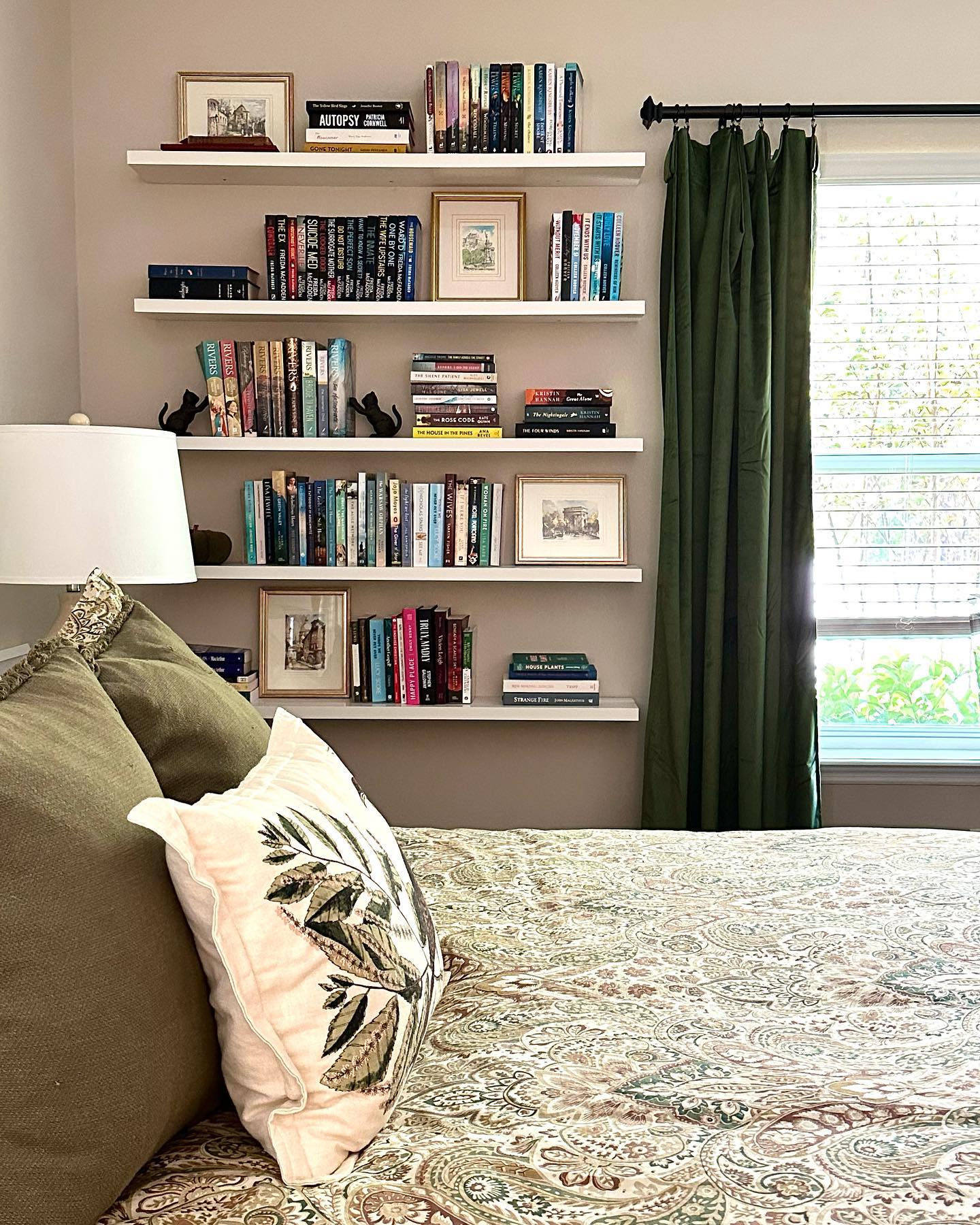 8. Moonlit Book Nook with Vintage Ladder and Cozy Knitted Throw