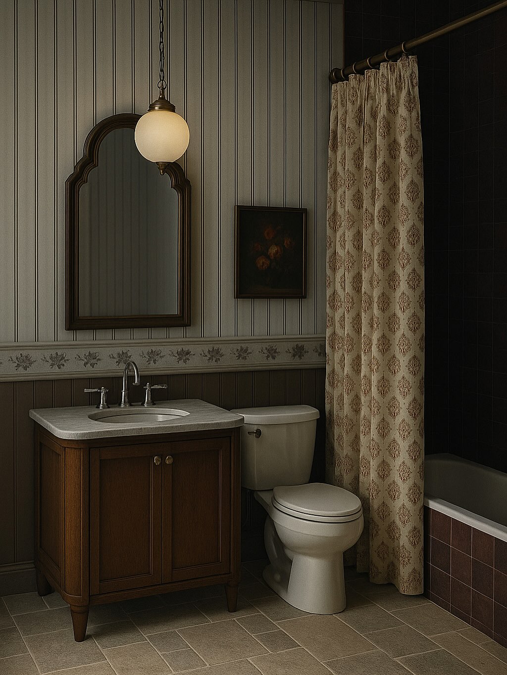 8. Vintage Brass Fixtures Meet Modern Minimalism In a Pastel Haven