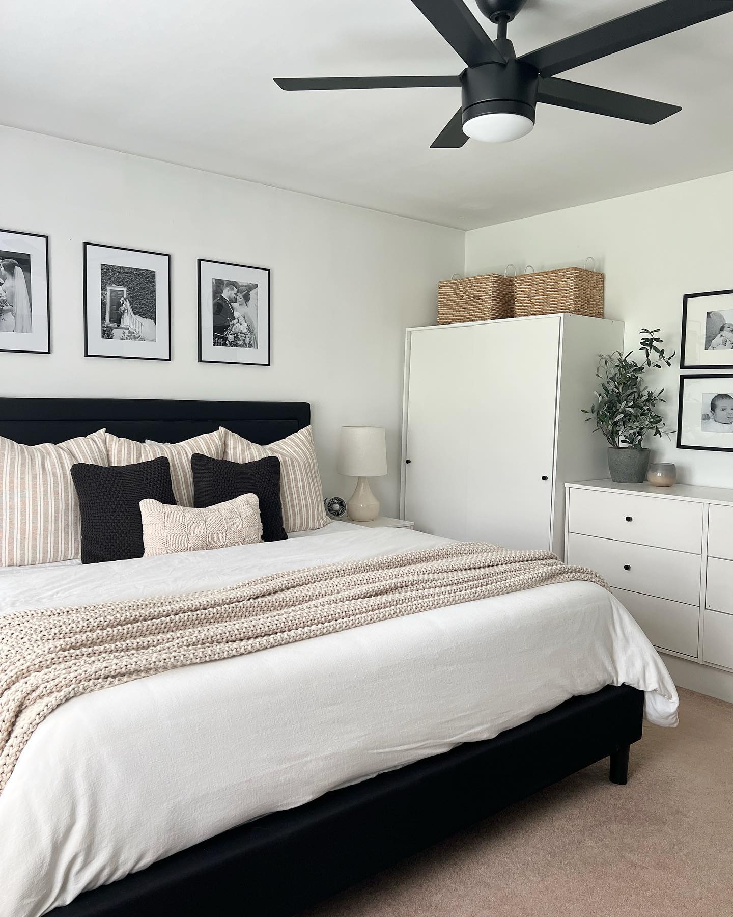 3. Black and White Geometric Harmony with Circular Accents