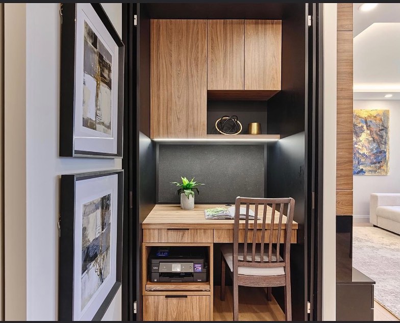 26. Sunlit Serenity: a Floating Shelf and Rattan Chair Nook
