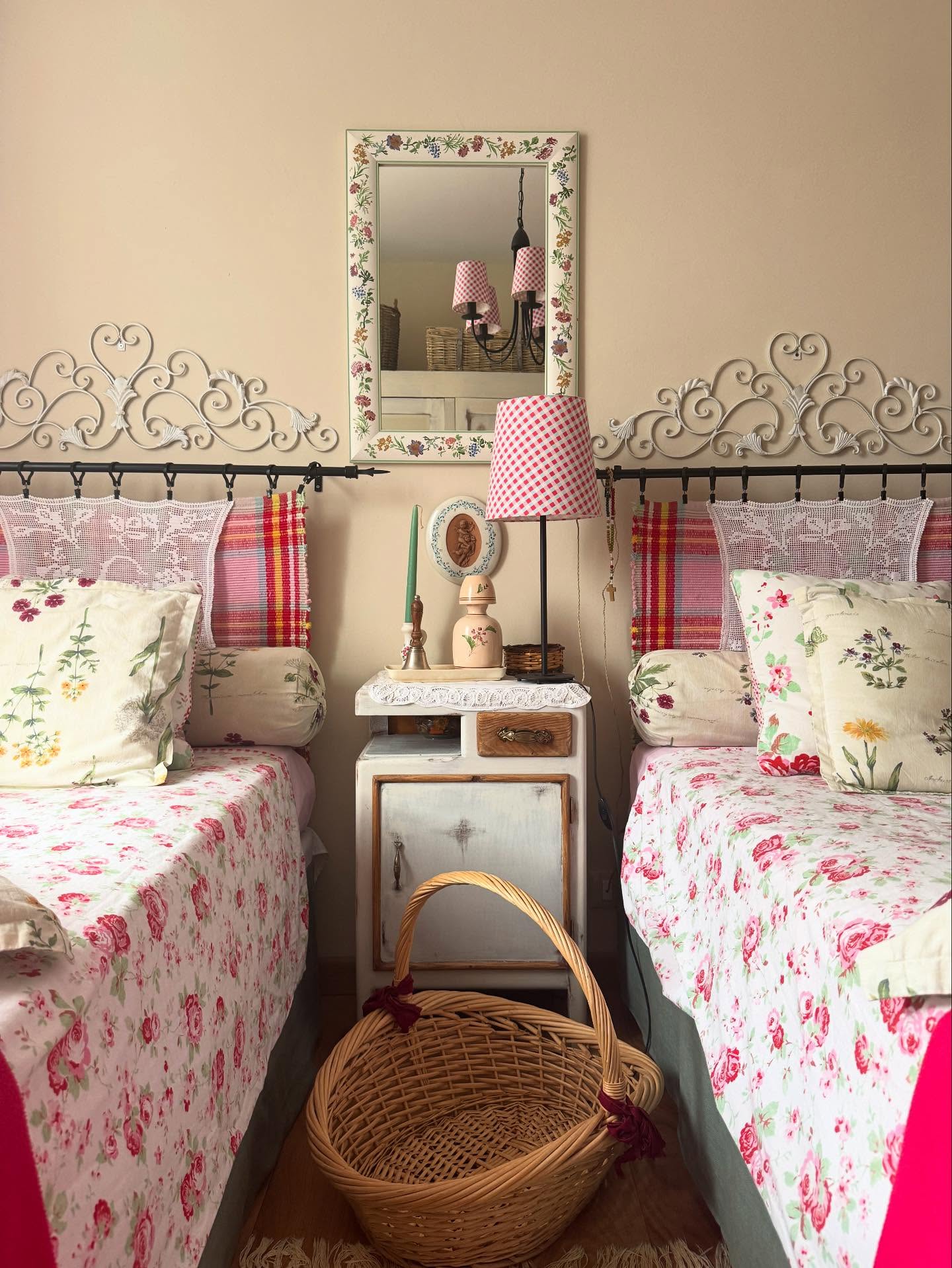 8. Soft Lavender Glow with Canopy Dream: a Bedside Nook with Vintage Charm
