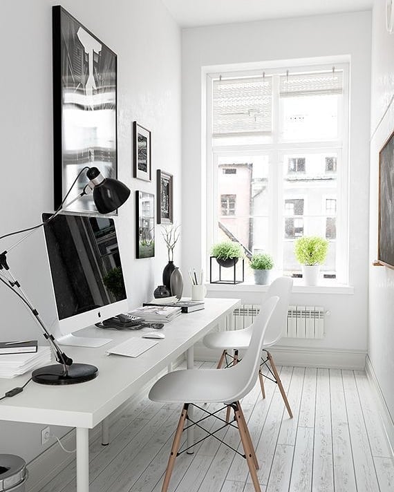 13. the Cactus-green Wall and Floating Shelves Nook
