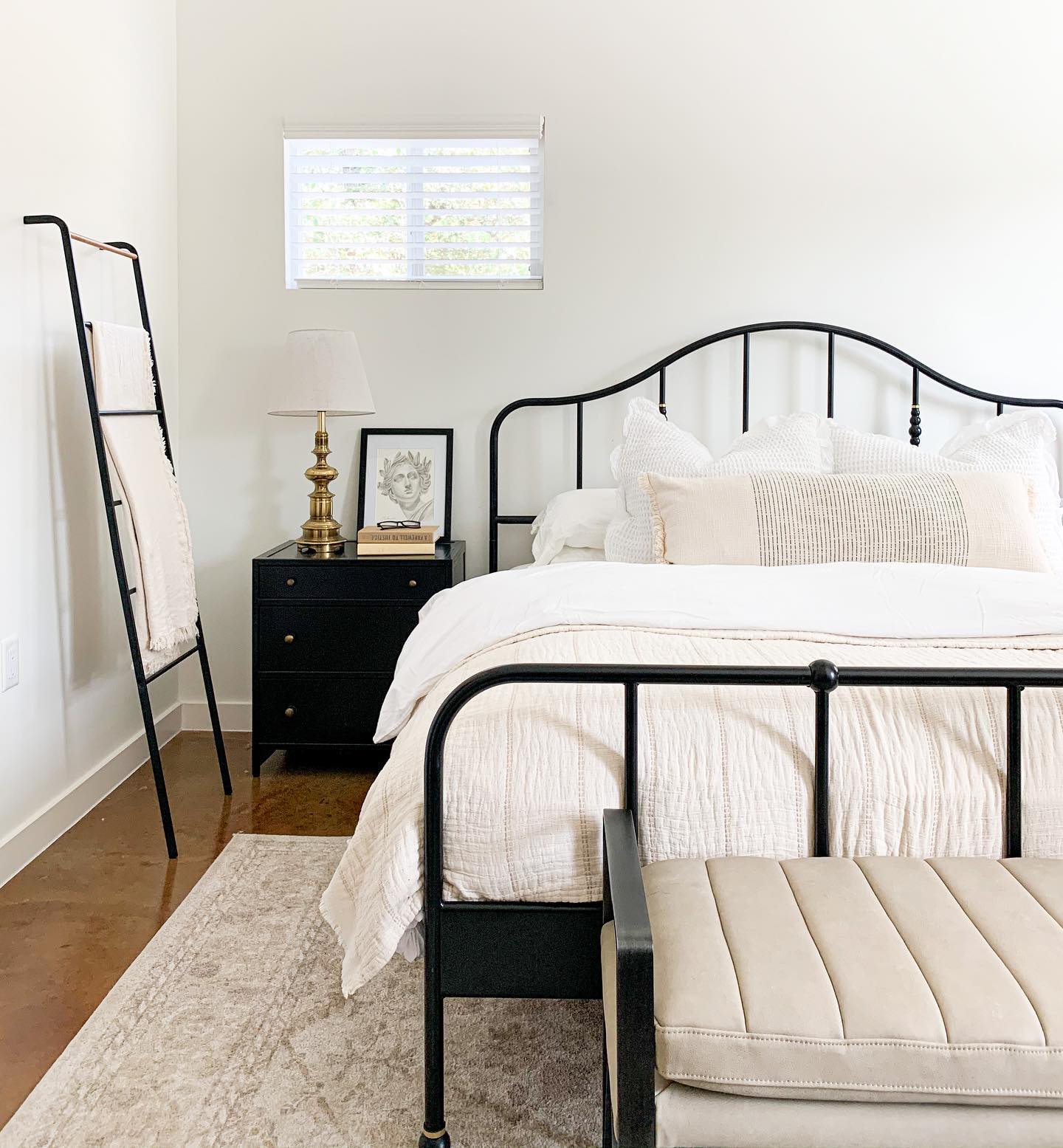 23. Moonlit Shadows on Vintage Lace: a Black and White Bedroom Escape