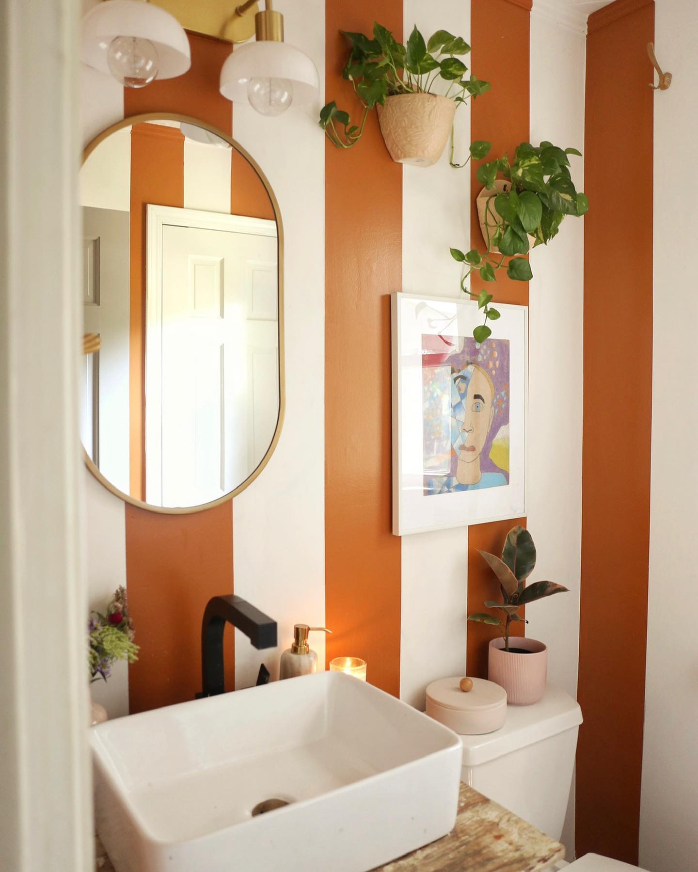 6. Vibrant Mosaic Tiles Meet Monochrome Fixtures In a Citrus Splash