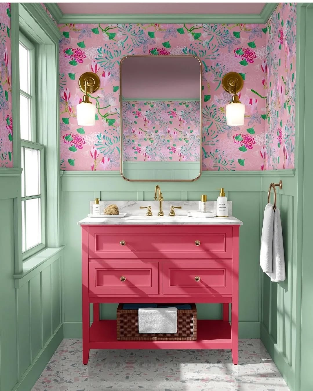 23. Neon Citrus Zest: a Vibrant Mosaic Splash In Your Bathroom