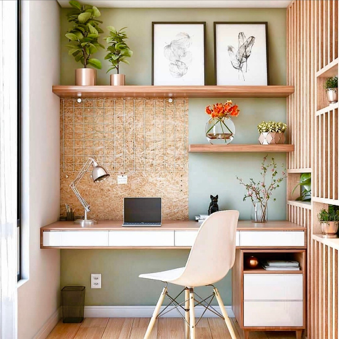 14. Neon Glow Meets Minimalist Chic: a Desk with a Vibrant Twist