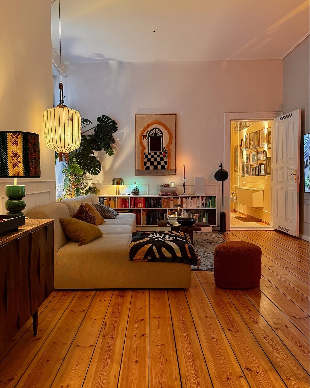 6. the Pecan Wood Panels and Geometric Book Arrangement Living Room Shelf