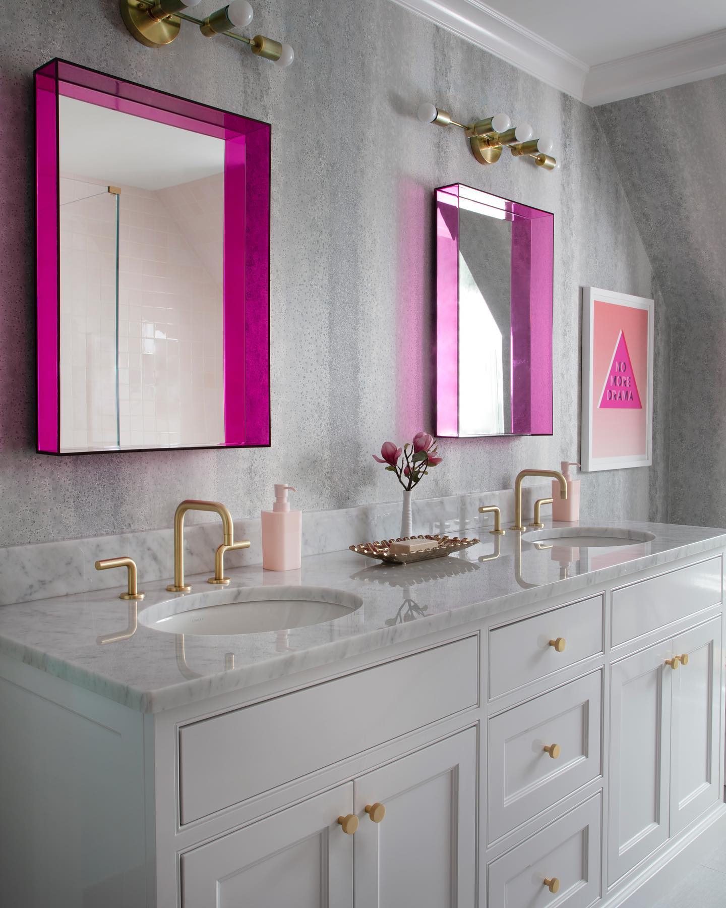13. Cascading Copper Curls Over Vintage Brass Fixtures