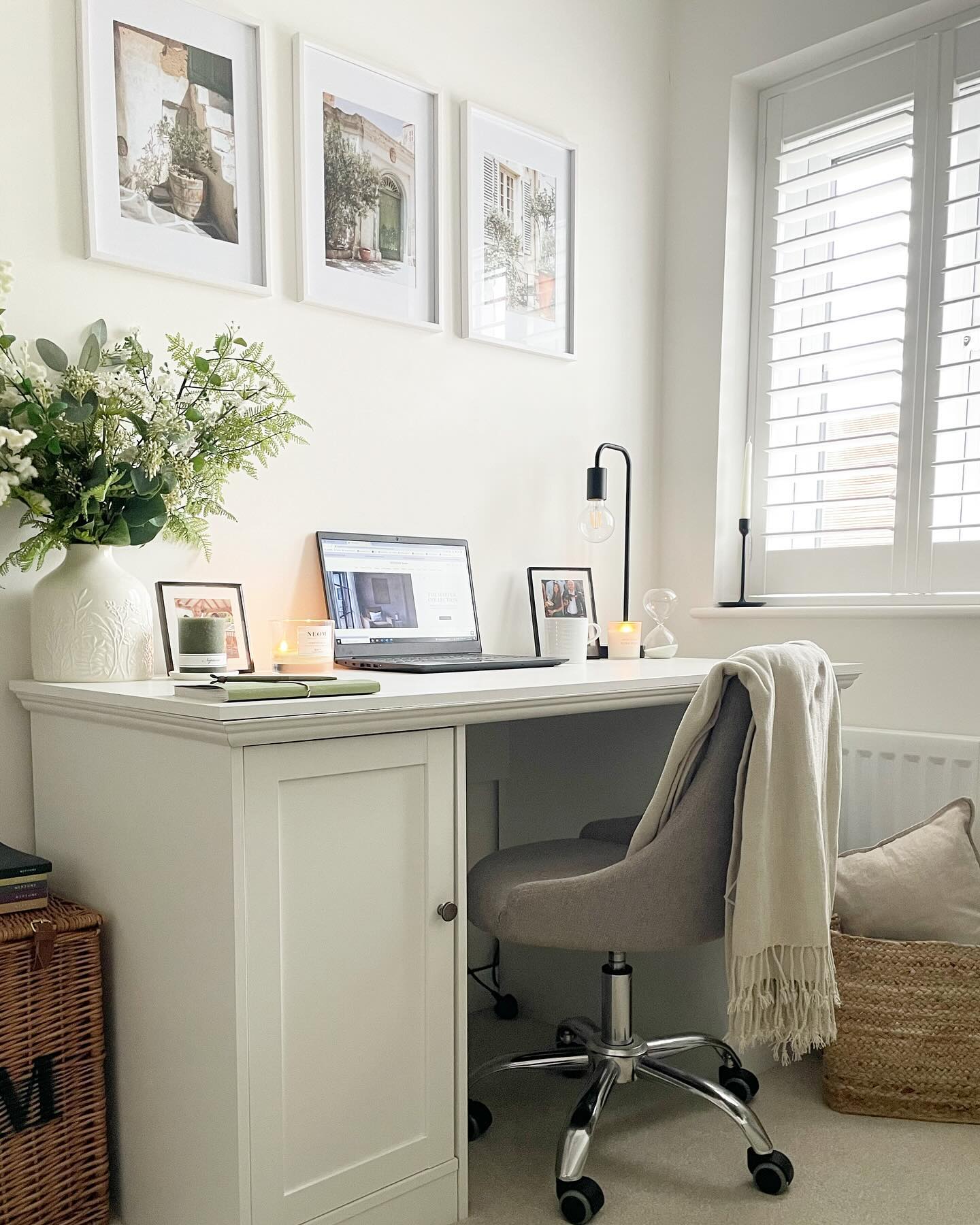 5. the Cactus-green Accent Wall and Floating Shelves Office Nook